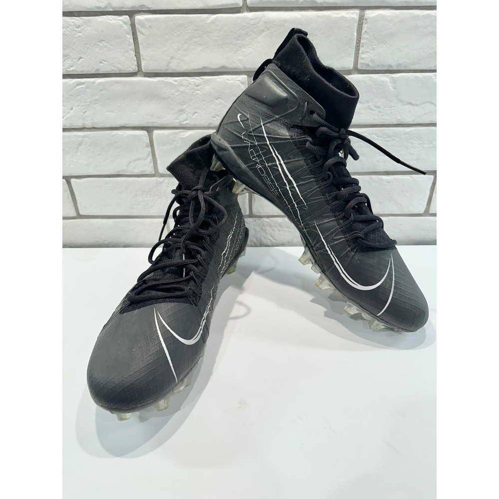 Nike‎ Huarache Lacrosse Cleats SZ 14 Black White Men's Mid Top Athletic Shoes